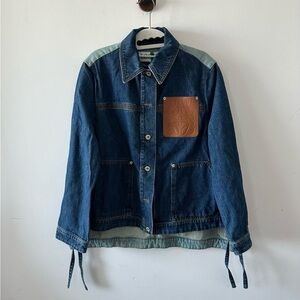 Authentic Loewe Blue and Tan Denim Jacket